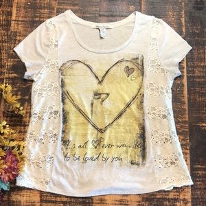 American Rag Graphic and Lace Tee